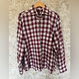 Mont Blanc Burgundy White Checkered Shirt